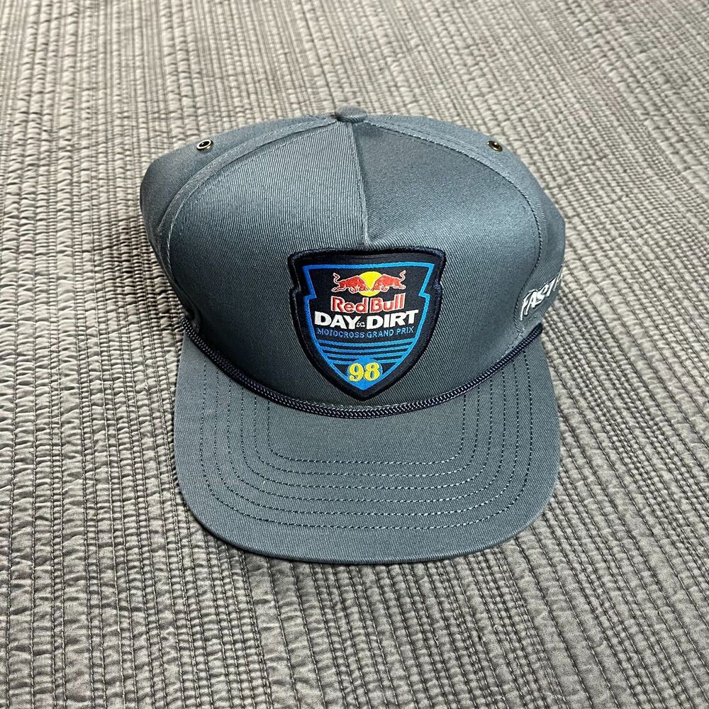 Fasthouse Red Bull Day In The Dirt Snapback Trucker Hat Motocross Grand Prix Cap